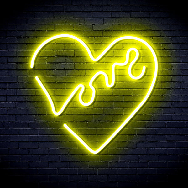 ADVPRO Heart with Love Ultra-Bright LED Neon Sign fnu0225 - Yellow