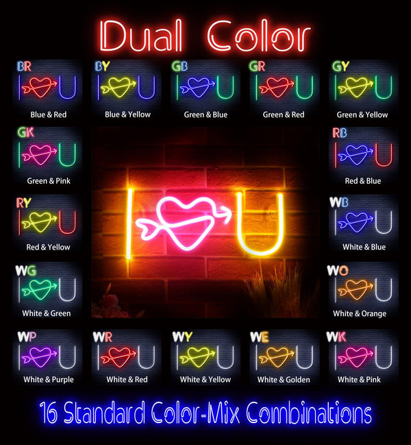 ADVPRO I Love You Ultra-Bright LED Neon Sign fnu0227 - Dual-Color