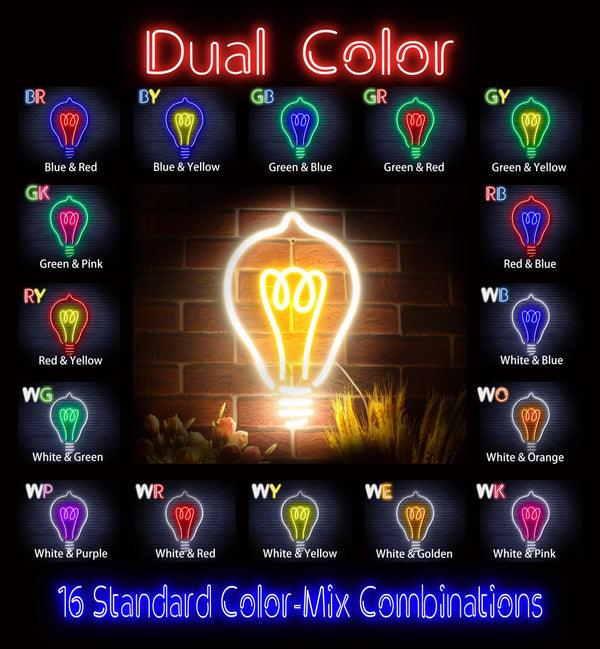 ADVPRO Light Blub Ultra-Bright LED Neon Sign fnu0230 - Dual-Color