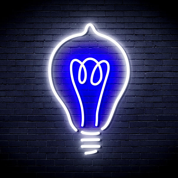 ADVPRO Light Blub Ultra-Bright LED Neon Sign fnu0230 - White & Blue