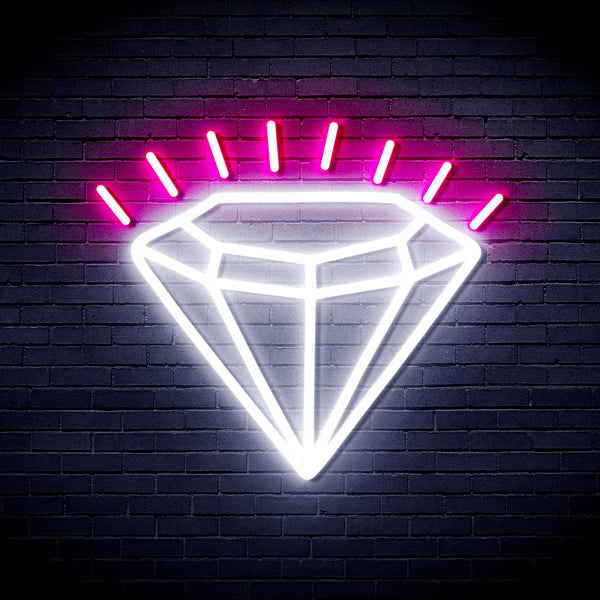 ADVPRO Diamond Ultra-Bright LED Neon Sign fnu0235 - White & Pink