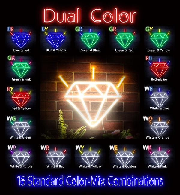 ADVPRO Diamond Ultra-Bright LED Neon Sign fnu0236 - Dual-Color