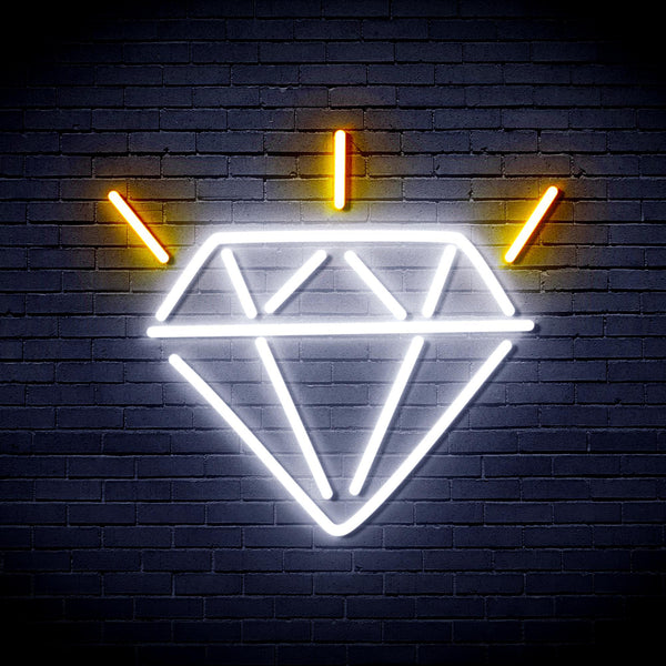 ADVPRO Diamond Ultra-Bright LED Neon Sign fnu0236 - White & Golden Yellow