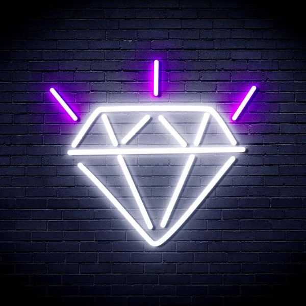 ADVPRO Diamond Ultra-Bright LED Neon Sign fnu0236 - White & Purple