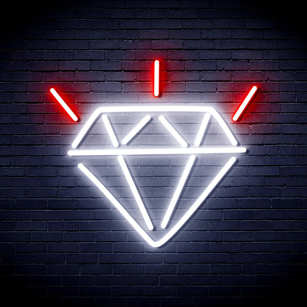 ADVPRO Diamond Ultra-Bright LED Neon Sign fnu0236 - White & Red