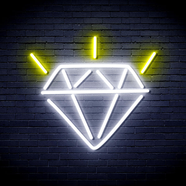 ADVPRO Diamond Ultra-Bright LED Neon Sign fnu0236 - White & Yellow