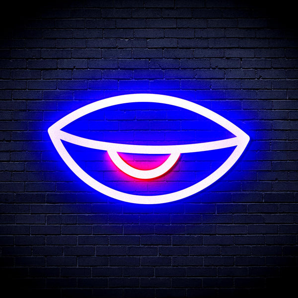 ADVPRO Sleepy Eye Ultra-Bright LED Neon Sign fnu0238 - Blue & Red
