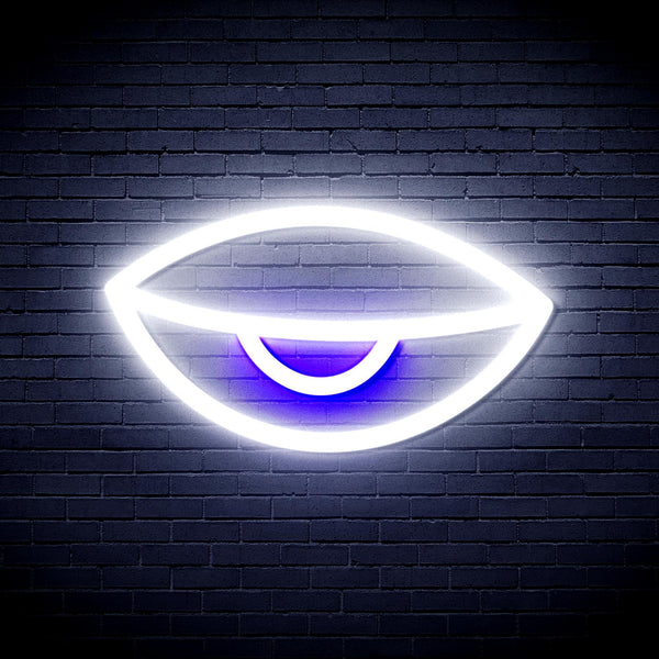 ADVPRO Sleepy Eye Ultra-Bright LED Neon Sign fnu0238 - White & Blue