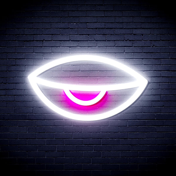 ADVPRO Sleepy Eye Ultra-Bright LED Neon Sign fnu0238 - White & Pink