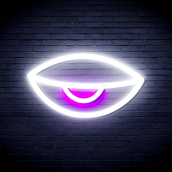 ADVPRO Sleepy Eye Ultra-Bright LED Neon Sign fnu0238 - White & Purple