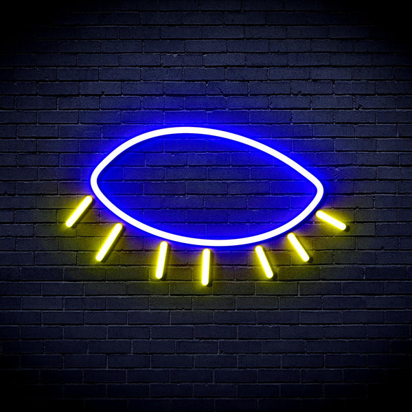 ADVPRO Closed Eye Ultra-Bright LED Neon Sign fnu0239 - Blue & Yellow