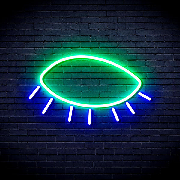 ADVPRO Closed Eye Ultra-Bright LED Neon Sign fnu0239 - Green & Blue