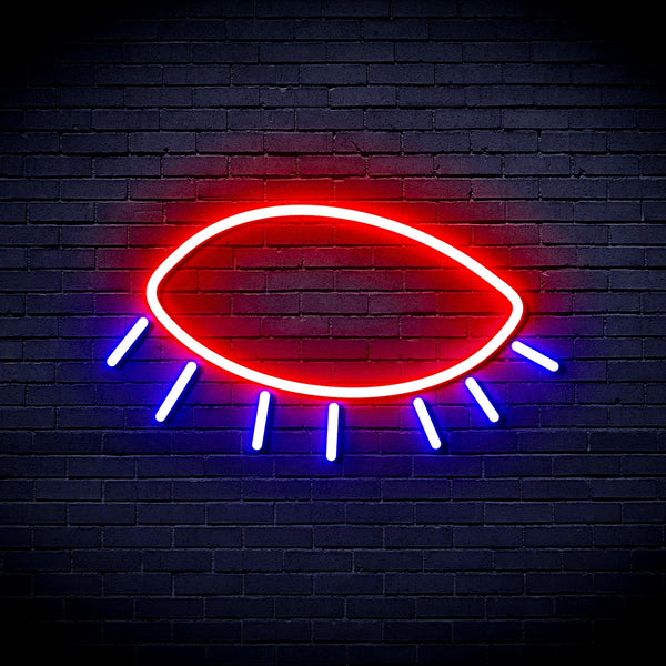 ADVPRO Closed Eye Ultra-Bright LED Neon Sign fnu0239 - Red & Blue