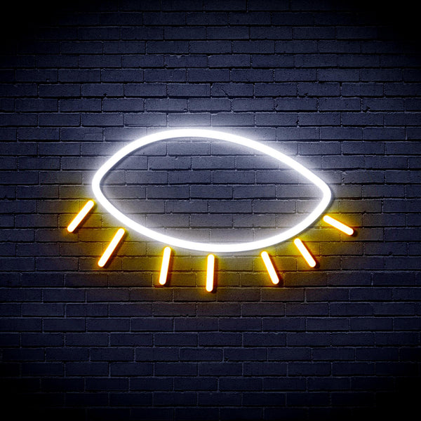 ADVPRO Closed Eye Ultra-Bright LED Neon Sign fnu0239 - White & Golden Yellow