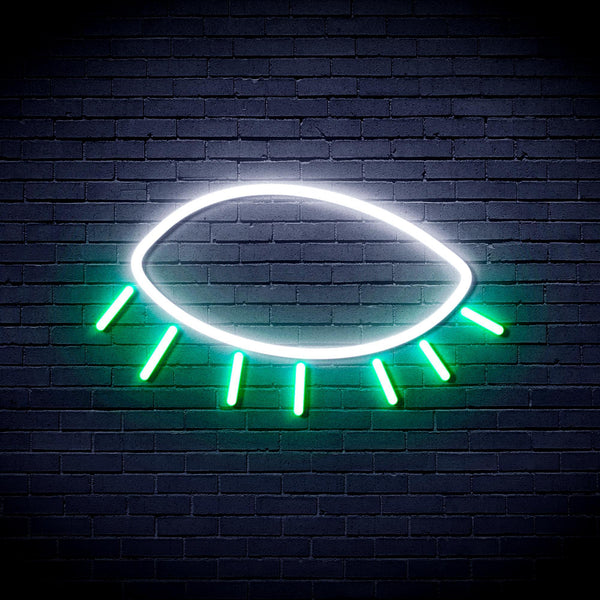 ADVPRO Closed Eye Ultra-Bright LED Neon Sign fnu0239 - White & Green