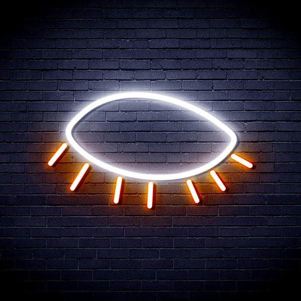 ADVPRO Closed Eye Ultra-Bright LED Neon Sign fnu0239 - White & Orange