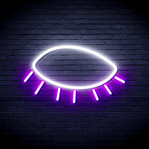 ADVPRO Closed Eye Ultra-Bright LED Neon Sign fnu0239 - White & Purple