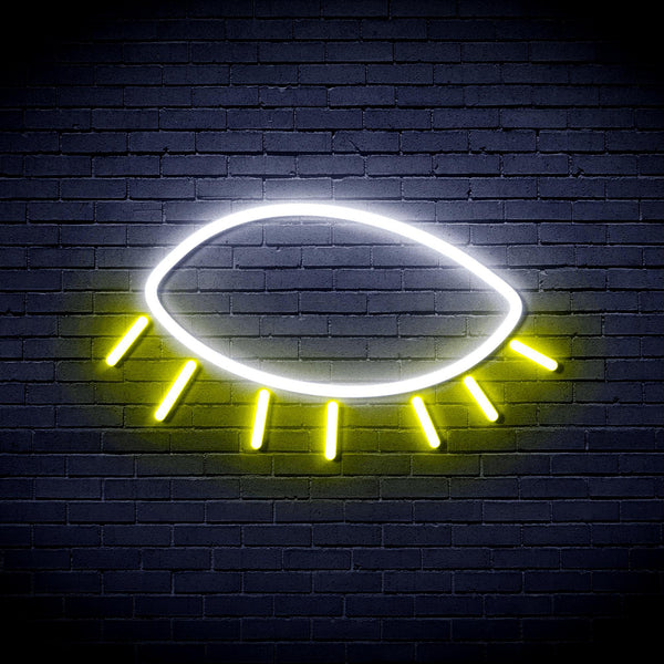 ADVPRO Closed Eye Ultra-Bright LED Neon Sign fnu0239 - White & Yellow