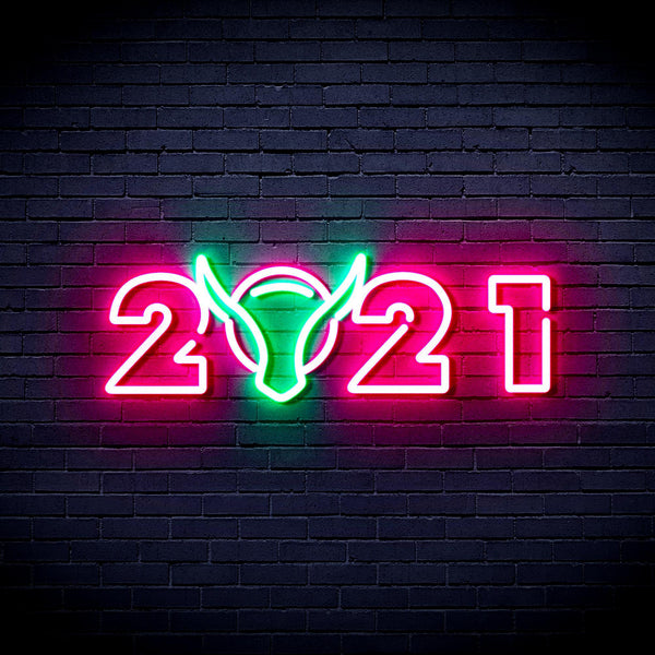 ADVPRO 2021 with OX Head Ultra-Bright LED Neon Sign fnu0243 - Green & Pink
