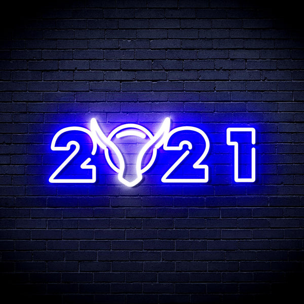 ADVPRO 2021 with OX Head Ultra-Bright LED Neon Sign fnu0243 - White & Blue