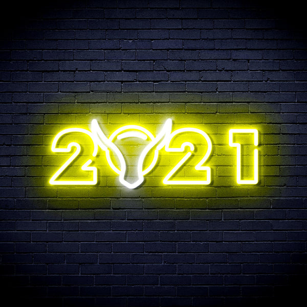 ADVPRO 2021 with OX Head Ultra-Bright LED Neon Sign fnu0243 - White & Yellow