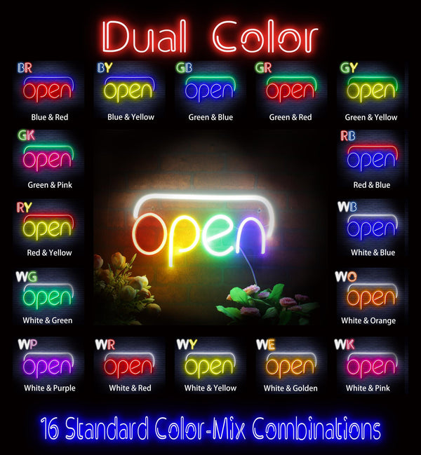 ADVPRO Open Ultra-Bright LED Neon Sign fnu0244 - Dual-Color