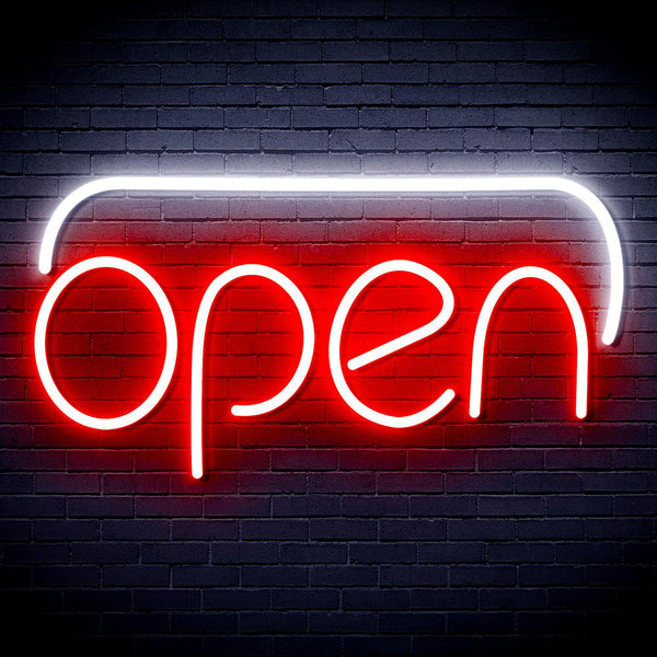 ADVPRO Open Ultra-Bright LED Neon Sign fnu0244 - White & Red