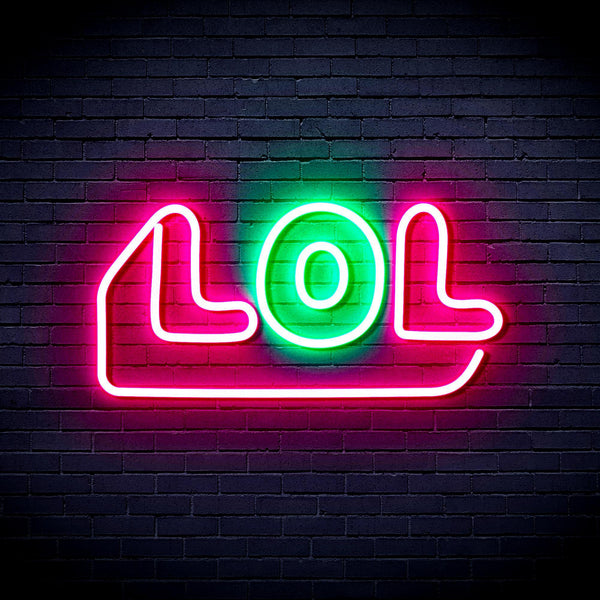 ADVPRO LOL Ultra-Bright LED Neon Sign fnu0248 - Green & Pink