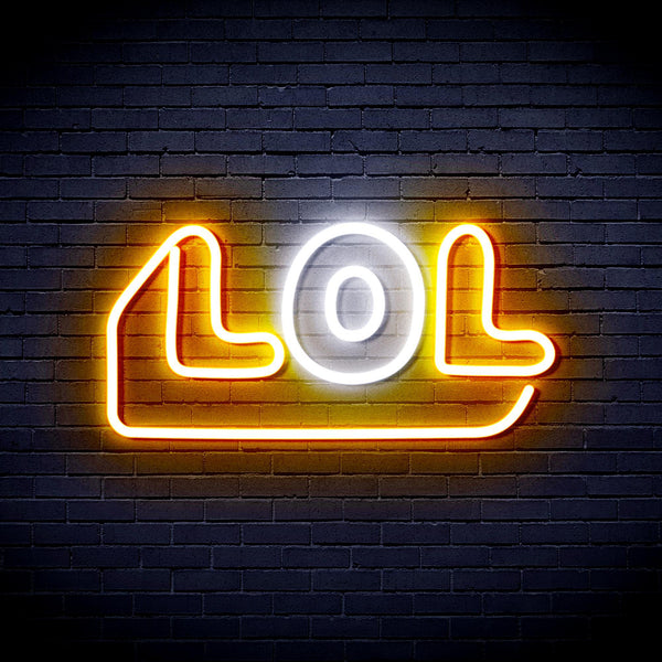 ADVPRO LOL Ultra-Bright LED Neon Sign fnu0248 - White & Golden Yellow