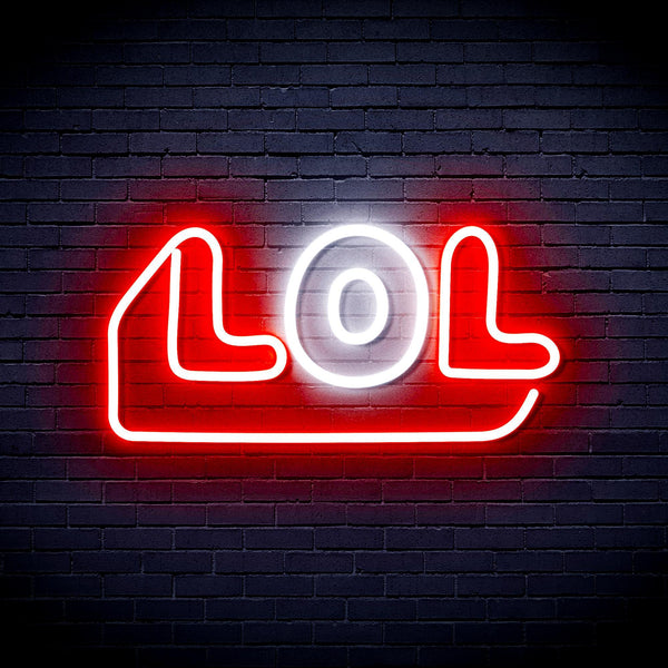 ADVPRO LOL Ultra-Bright LED Neon Sign fnu0248 - White & Red