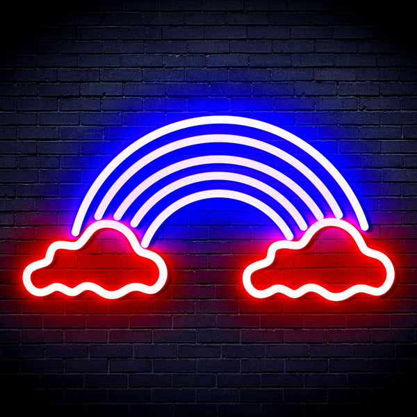 ADVPRO Clouds with Rainbow Ultra-Bright LED Neon Sign fnu0251 - Red & Blue