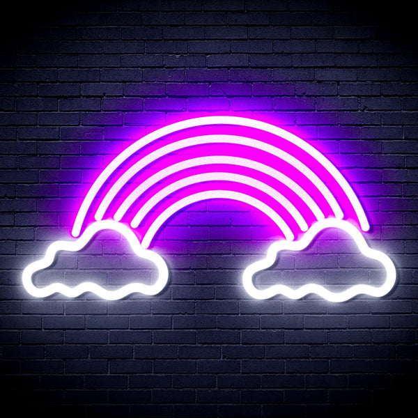 ADVPRO Clouds with Rainbow Ultra-Bright LED Neon Sign fnu0251 - White & Purple