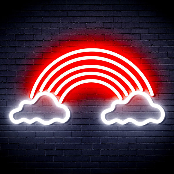 ADVPRO Clouds with Rainbow Ultra-Bright LED Neon Sign fnu0251 - White & Red