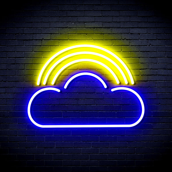 ADVPRO Cloud with Rainbow Ultra-Bright LED Neon Sign fnu0255 - Blue & Yellow