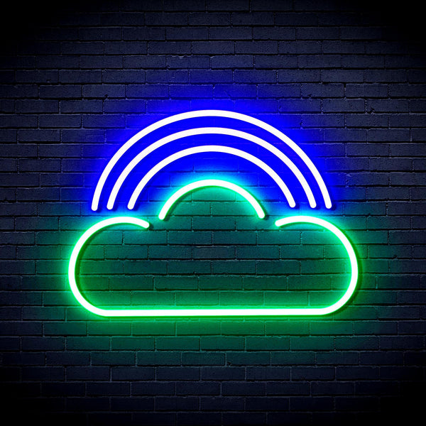 ADVPRO Cloud with Rainbow Ultra-Bright LED Neon Sign fnu0255 - Green & Blue