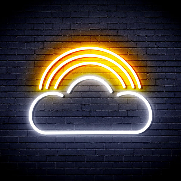 ADVPRO Cloud with Rainbow Ultra-Bright LED Neon Sign fnu0255 - White & Golden Yellow