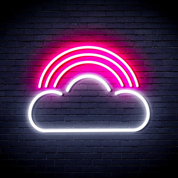 ADVPRO Cloud with Rainbow Ultra-Bright LED Neon Sign fnu0255 - White & Pink