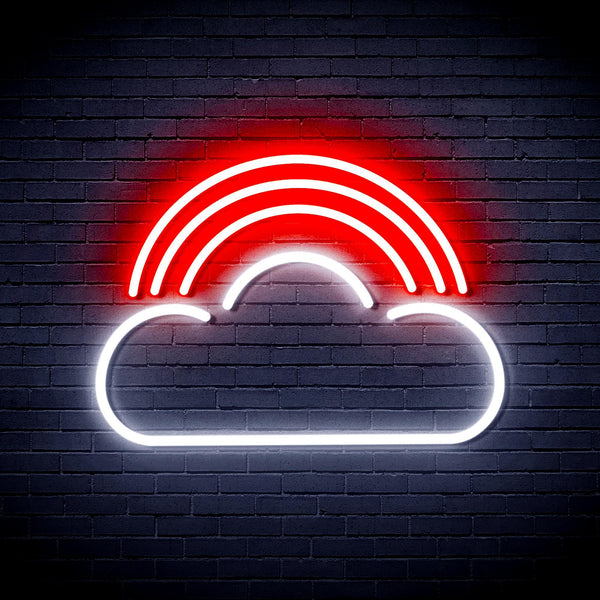 ADVPRO Cloud with Rainbow Ultra-Bright LED Neon Sign fnu0255 - White & Red