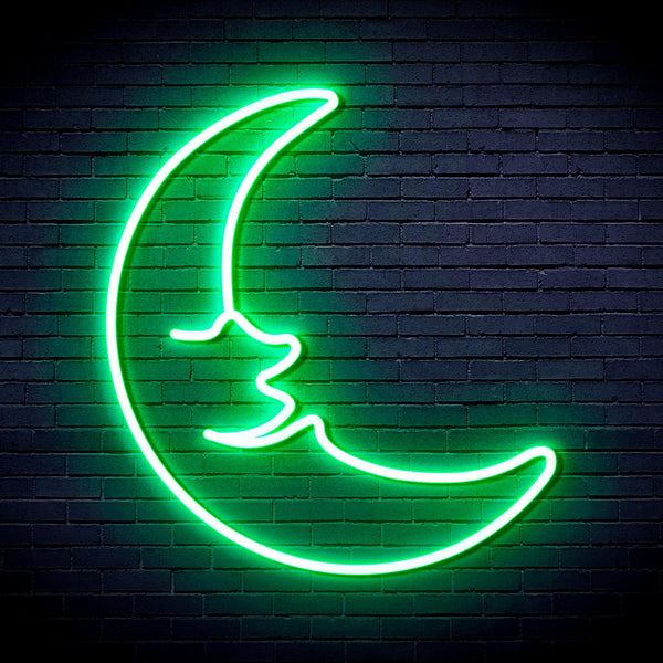 ADVPRO Moon with Face Ultra-Bright LED Neon Sign fnu0256 - Golden Yellow