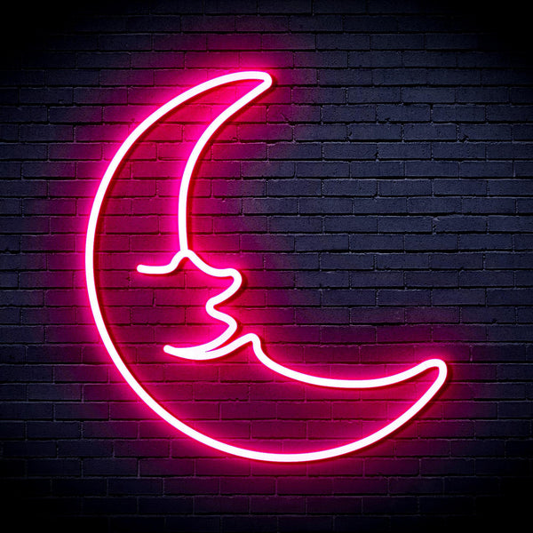 ADVPRO Moon with Face Ultra-Bright LED Neon Sign fnu0256 - Pink