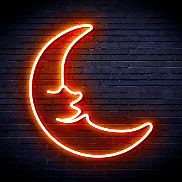 ADVPRO Moon with Face Ultra-Bright LED Neon Sign fnu0256 - Orange