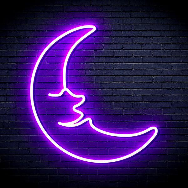 ADVPRO Moon with Face Ultra-Bright LED Neon Sign fnu0256 - Purple