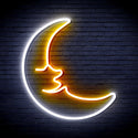 ADVPRO Moon with Face Ultra-Bright LED Neon Sign fnu0256 - White & Golden Yellow