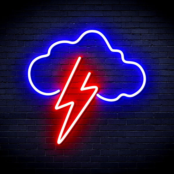 ADVPRO Cloud with Thunder Ultra-Bright LED Neon Sign fnu0258 - Blue & Red