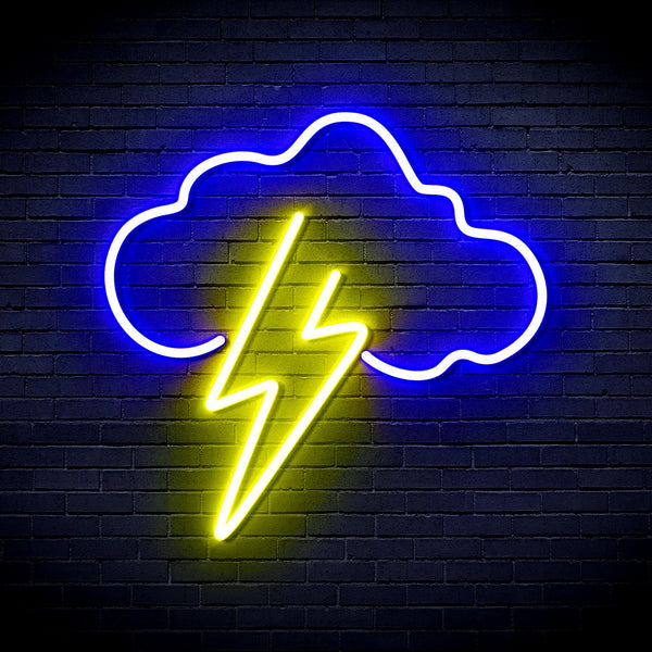 ADVPRO Cloud with Thunder Ultra-Bright LED Neon Sign fnu0258 - Blue & Yellow