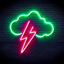 ADVPRO Cloud with Thunder Ultra-Bright LED Neon Sign fnu0258 - Green & Pink