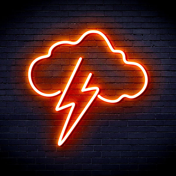 ADVPRO Cloud with Thunder Ultra-Bright LED Neon Sign fnu0258 - Orange