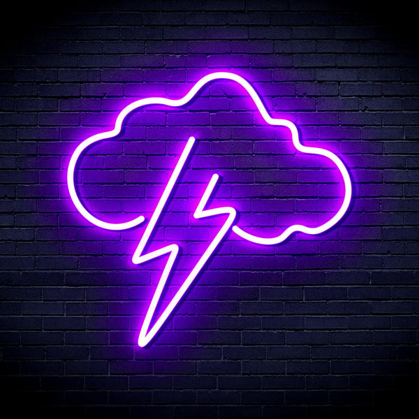ADVPRO Cloud with Thunder Ultra-Bright LED Neon Sign fnu0258 - Purple