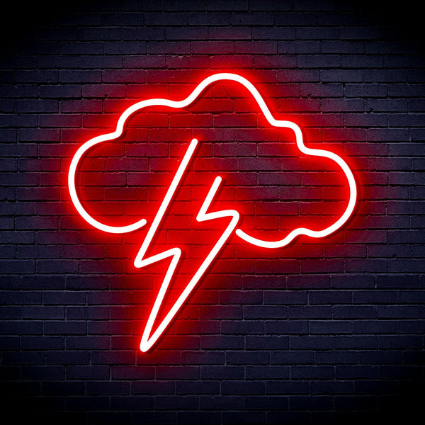 ADVPRO Cloud with Thunder Ultra-Bright LED Neon Sign fnu0258 - Red