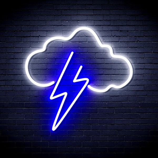 ADVPRO Cloud with Thunder Ultra-Bright LED Neon Sign fnu0258 - White & Blue